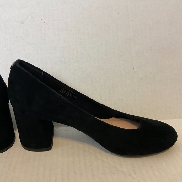 Taryn Rose Ricki Pumps Black 8B Suede Rounded Toe Block Heel - Picture 13 of 14